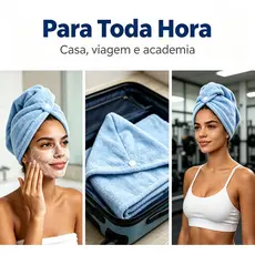 Toalha de Microfibra para Secar o Cabelo, Touca Absorvente de Secagem Rápida, Macia e Leve