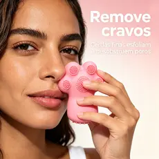 Escova de Limpeza Facial Silicone Suave Esfoliante Removedor Cravos Portátil