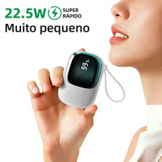 Carregador Portátil 10000mAh Display Digital Carga Rápida 3 Saídas Power Bank Universal para iPhone Samsung Android