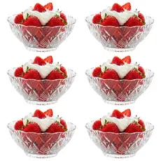 Kit 6 Taças Bowls de Vidro para Sobremesa e Sorvete 170ml Linha Premium com Design Elegante
