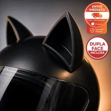 Orelha De Gato Acessório Moto Bike Fixar Capacete Dupla Face