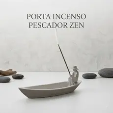 Porta Incenso Incensário Pescador Barco Zen Decoração Sala Mesa Escritório Presente Aromatizador Minimalista Relaxante