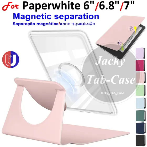 Capa de Separação Magnética de Acrílico Para kindle Paperwhite 6 6.8" 7" E-leitor 10ª 11ª 12ª Ger Signature Edition 2in1