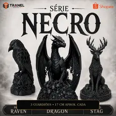 Escultura Decorativa 3D Gótica Necro Raven Stag Dragon Corvo Cervo Dragão Kit ou Unidade