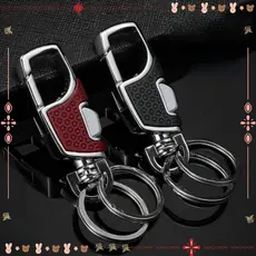 Chaveiro De Carro, Fecho Preto , Suporte De Aberto Com Um Clique , Anel Duplo Portátil À Prova De Perda