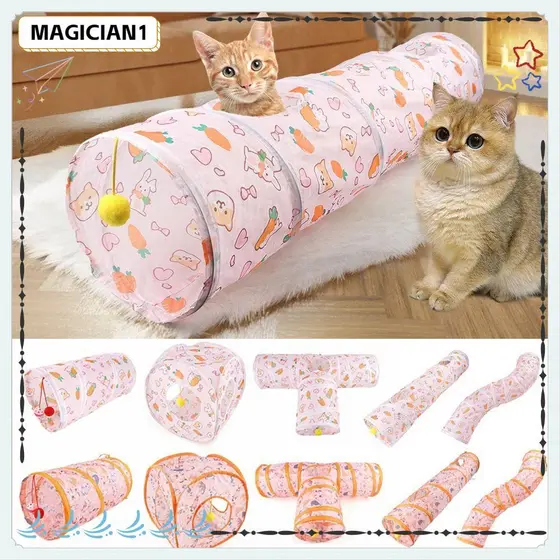 Tubo De Túnel Para Gatos MAGICIAN , Ninho Interativo De Treinamento Dobrável , De Labirinto De Com Fio De Poliéster + Aç