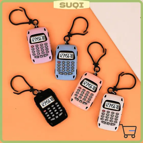 Calculadora Eletrônica SUQI , Mini Calculadoras De Bolso Leves , Chaveiro Multifuncional Criativo