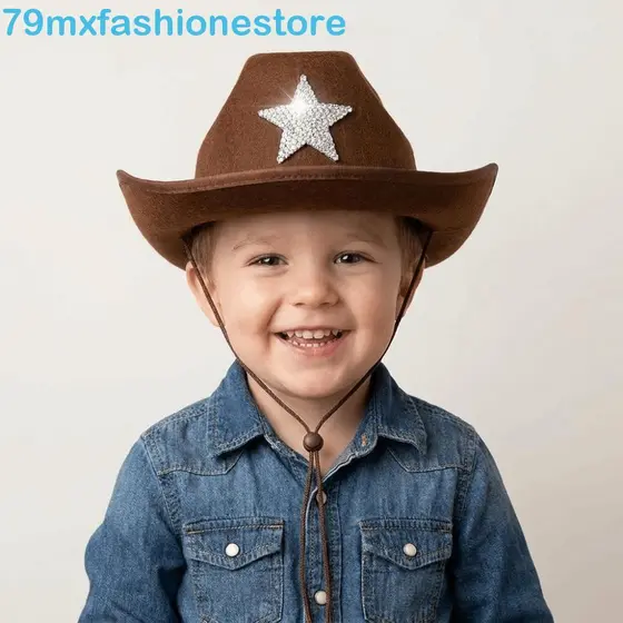 MXFASHIONESB Chapéu De Sol De Verão , Cowboy Ocidental Brilhante Com Estrela , Boné De Pescador Viseira , Protetor Solar