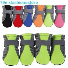 MXFASHIONESB Protetores De Sapatos Para Cães Poodle Yorkshire Pavimento Quente Com Faixa Reflexiva Suprimentos Animais D