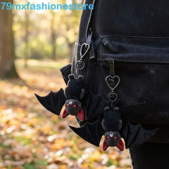 Chaveiro De Morcego MXFASHIONESB Com Asas , De Pelúcia Gótico Animal , Olhos Vermelhos Novidade Brinquedo Engraçado