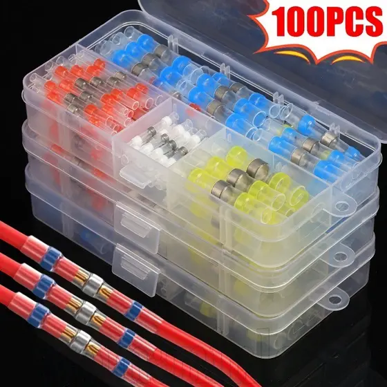 Conectores De Fio Elétrico 50/100 Unidades-À Prova D'água , Multiuso-Mangas De Tubo Termorretrátil Com Vedação De Solda-