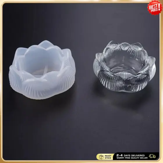 Suporte De Vela De Lótus 3D Molde De Silicone Decoração De Casa Frascos De Velas De Flores Moldes Organizador De Joias R