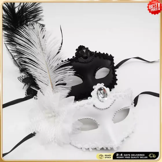 Máscaras De Penas Para Mulheres , Bola De Baile Veneziana , Festa De Halloween , Máscara De