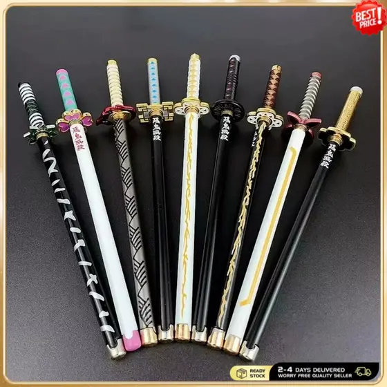 Caneta Modelo De Lâmina De Metal , Estatueta De Liga Elegante , Estilo Japonês , Tema De Anime Para Coleção De Presentes