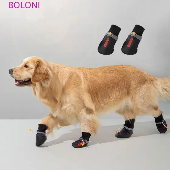 4 Unidades/Conjunto Calçados Para Cães Resistentes Ao Desgaste Sapatos Altos Animais De Estimação Grandes