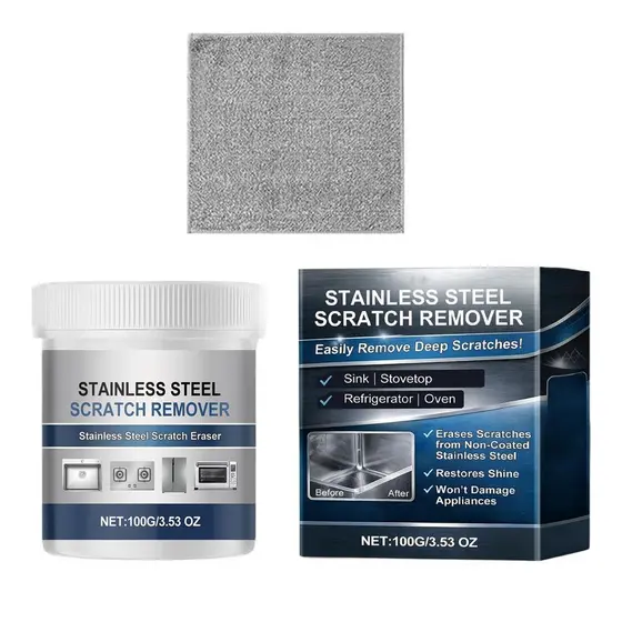 Kit Removedor De Arranhões Em Aço Inoxidável , 100g , Limpador De Polimento , Reparo Profundo Para Geladeira , Fogão , T