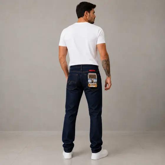 Calça Jeans Indomável Elegância e durabilidade - Azul Indico