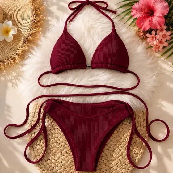 Biquini feminino com BOJO fio duplo cortininha bikini feminino forrado praia natação marquinha 36/44