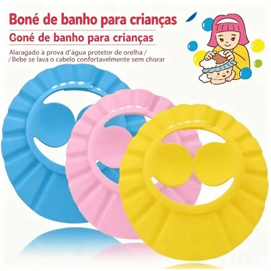 Chapéu de Banho Infantil Protetor De Banho Lava Cabeça Bebês Crianças (SA-1207)