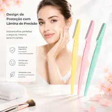 Kit 3 Navalhas para Aparar Sobrancelha Axila Corpo Removedor de Pelos Faca de Barbear Pronto Entrega