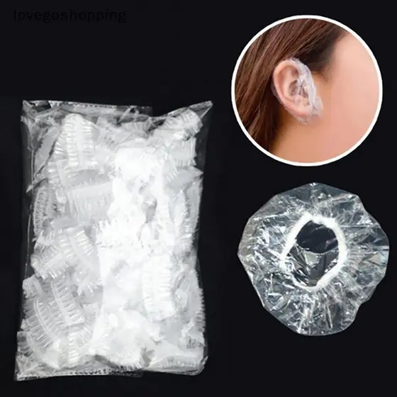 [lovego] 100 Peças Capa De Ouvido À Prova D'água Para Banho , Chuveiro , Salão De Beleza , Protetor , Tingimento De Cabelo , Protetores De Orelha BR