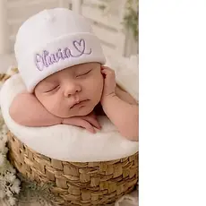 Kit Touca e Luvas Recém-Nascido Nome Bordado Super Macia/Touca Bordado com Nome do Bebê/touca rn personalizada