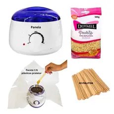 Kit Termocera Panela Aquecedora + Cera Quente Em Pérolas Depimiel Nº7