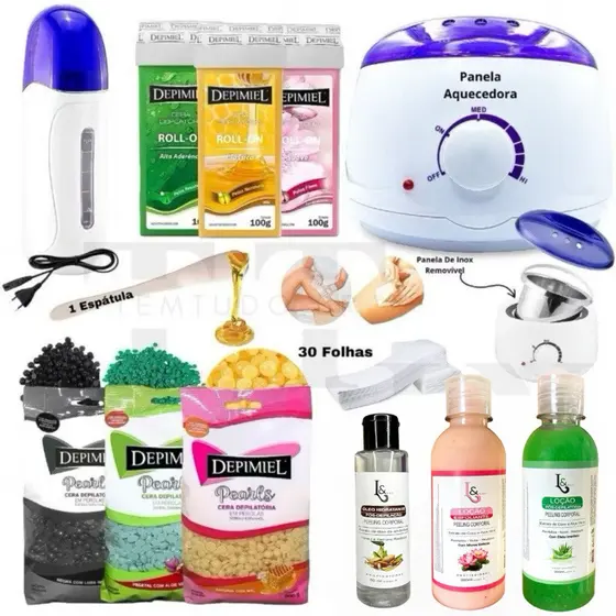 Kit Panela De Cera Aquecedor Rollon Depilação Caseira Nº 1