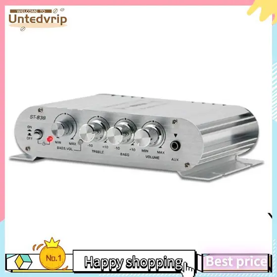Mini Amplificador De Áudio Digital Para Carro , Luz Azul , Estéreo Home Theater , Clube , Festa , Música , 200W X2 (B) ,