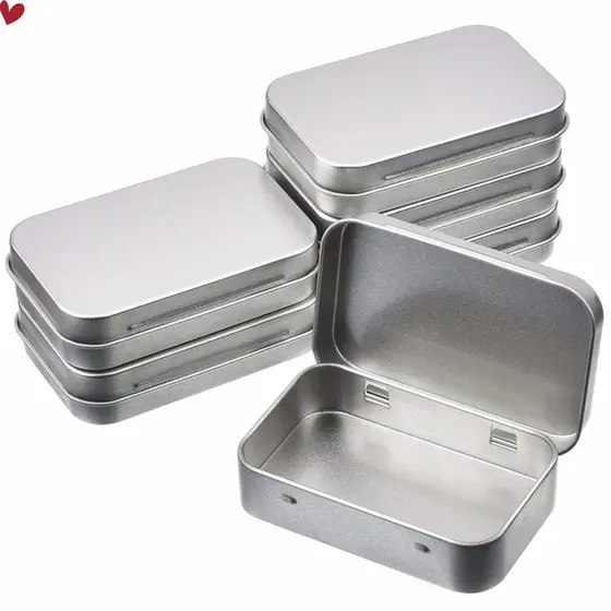 Pequena Caixa De Armazenamento De Metal Lata De Prata Caso Organizador Para Dinheiro Coin Chave Doces
