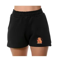 Short feminino com bolso no moletom confortável para seu dia a dia bermuda feminina moletom