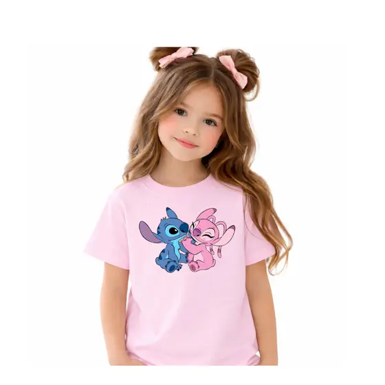 CAMISETA INFANTIL FEMININA BLUSINHA JUVENIL 100% ALGODÃO Lilo Stitch MENINA LANÇAMENTO PROMOÇÃO DO 2 AO 14