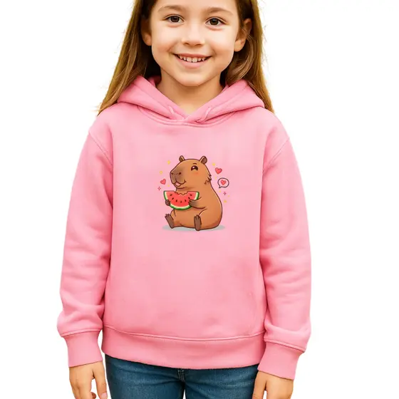 Casaco Moletom Infantil Blusão menina com capuz capivara