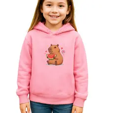 Casaco Moletom Infantil Blusão menina com capuz capivara