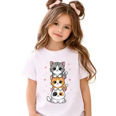 CAMISETA INFANTIL BLUSINHA  JUVENIL 100% ALGODÃO GATO FOFO ,BLUSINHA MENINA LANÇAMENTO PROMOÇÃO DO 2 AO 14