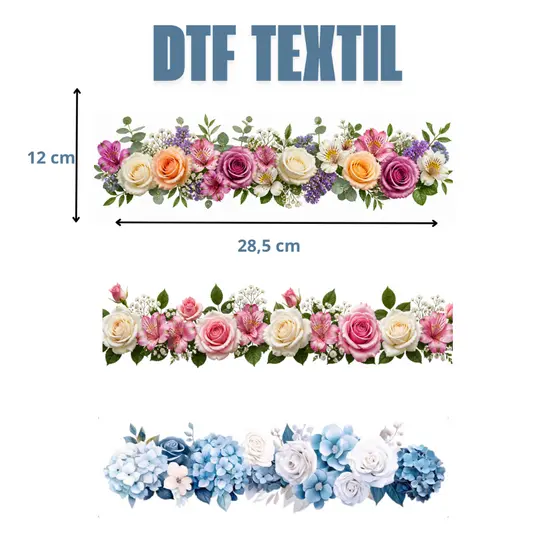 DTF Transfer Termocolante Imagem Téxtil Flores e Doces