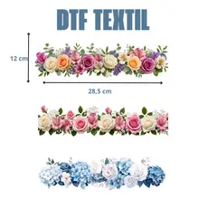 DTF Transfer Termocolante Imagem Téxtil Flores e Doces