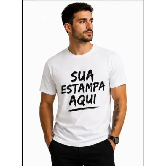 Camiseta Personalizada Unissex - Com Sua Estampa, Logo, Arte, Sua Estampa Aqui