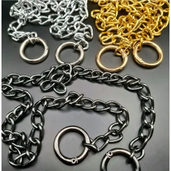 Corrente Lisa para a Alça de Bolsa de Crochê com Argola Articulada Mosquetão