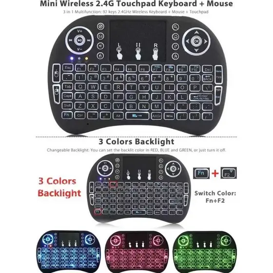 MINI TECLADO CONTROLE SEM FIO P/TV SMART TV BOX PC NOVO