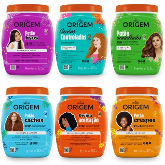Creme de tratamento para pentear e hidratante 2 em um origem 1 kg todos os tipos de cabelo