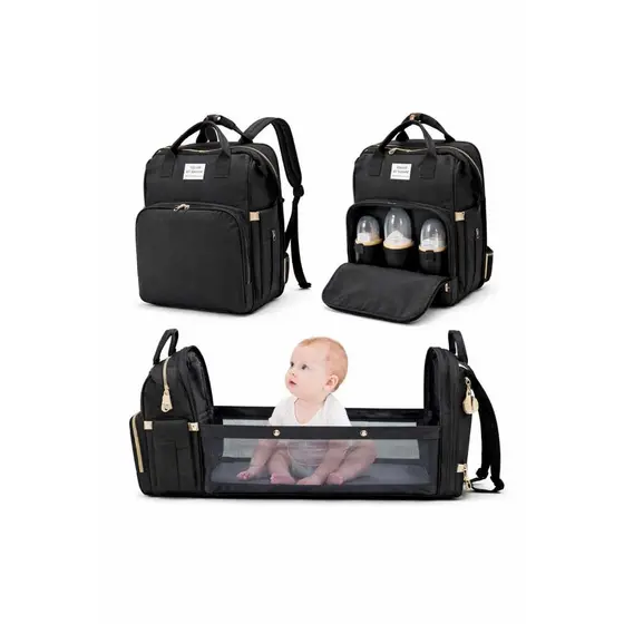 Bolsa Mochila Maternidade Com Berço Trocador Bebê Portátil Térmica Para Carrinho