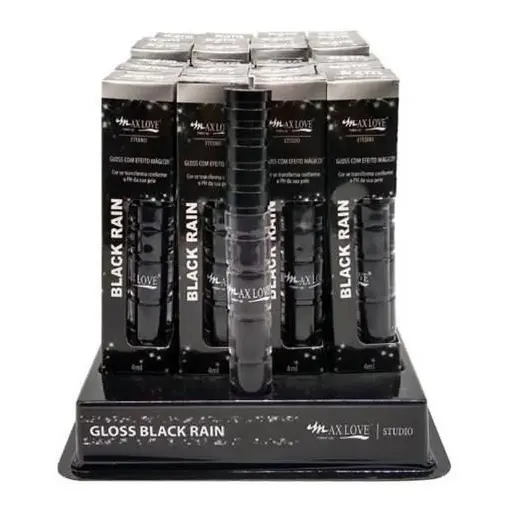 Kit 10 Gloss Labial Black Rain Efeito Mágico Max Love Revenda