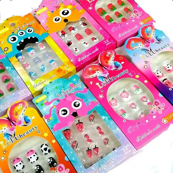 Kit 10 Caixas Unha Postiça Kids Infantil Revenda