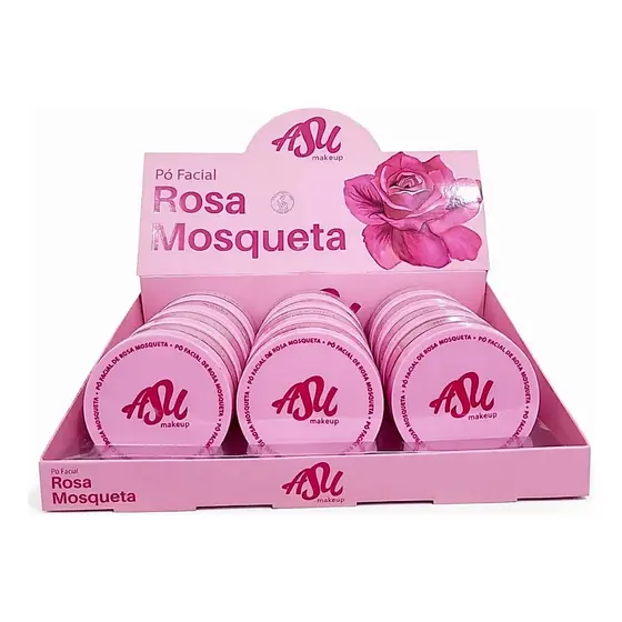 Kit 12 Pó Facial Rosa Mosqueta Revenda Box Fechado