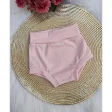 CALCINHA TAPA FRALDA BEBÊ - SHORT INFANTIL MALHA CANELADA - RN a 2 Anos - 1 PEÇA-MENINA