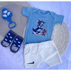 Conjunto Infantil Body+Short com Bolso | Roupas de Bebê Confortáveis ​​e Estilosas|Algodão Premium