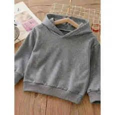 Blusa Moletom Felpado -Casaco com capuz Infantil para meninos meninas- Do P a 5 anos- Sem estampa.
