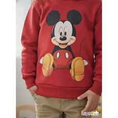 Moletom Mickey Hoodies - Blusa para infantil-Inverno-Outono Casaco com capuz bebê - Cor Vermelho
