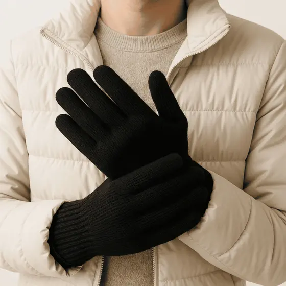 Kit de Luvas de Lã de Frio Inverno Adulto Unissex M G GG Par Quentinha